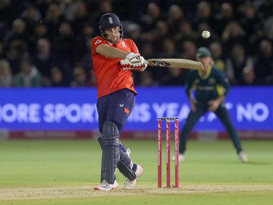 England's Liam Livingstone plays a shot