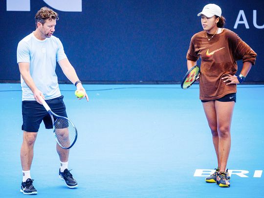 Naomi Osaka (R) and coach Wim Fissette 