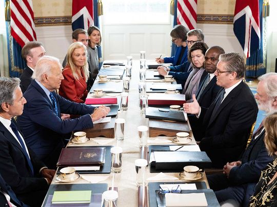 US President Joe Biden and British Prime Minister Keir Starmer 