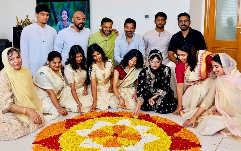 Friends-and-family-of-Anoop-Raj-(fourth-from-left)-celebrating-Thiruvonam-at-his-home-on-Sheikh-Zayed-Road-in-Dubai-on-Sunday-1726414474593