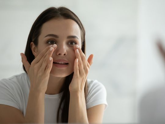 Woman cleansing