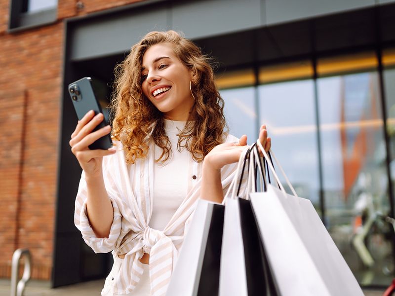 woman with shopping bags