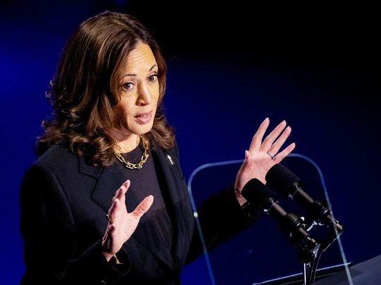 US Vice President Kamala Harris during a campaign event