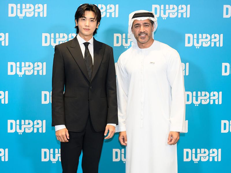 Korean actor Park Hyung-sik and DCTCM CEO Issam Kazim