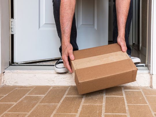 STOCK cardboard box delivery home