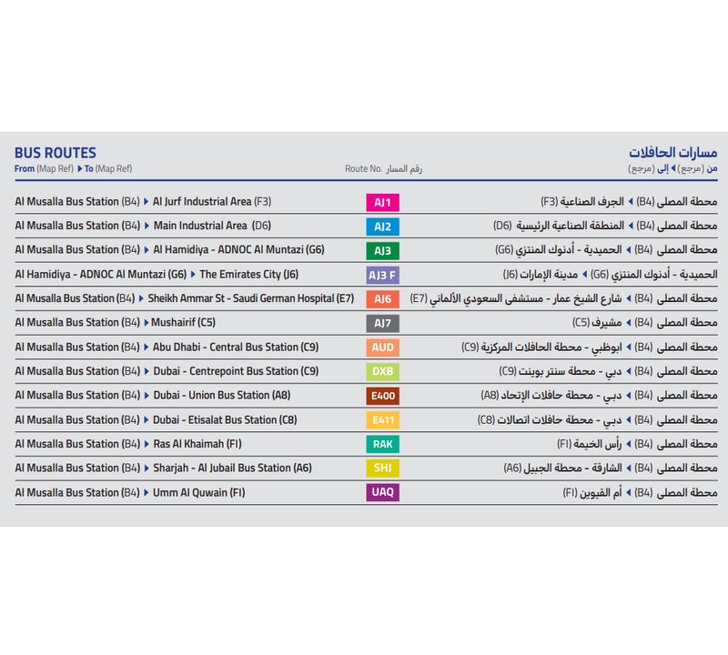 Ajman Bus Routes