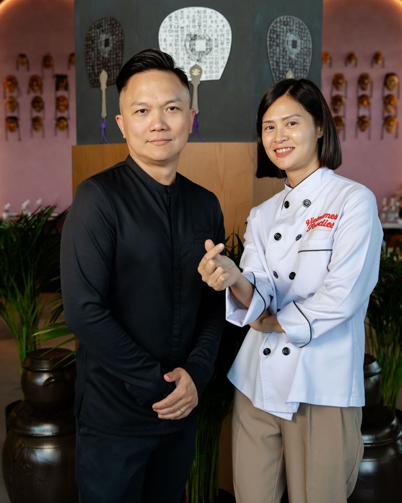 Chef Lily Hoa Nguyen (right) with Chef Reif Othman (left)