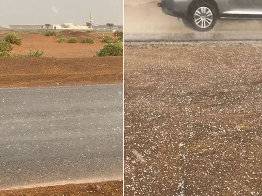 Heavy rain, hail over internal parts of Sharjah