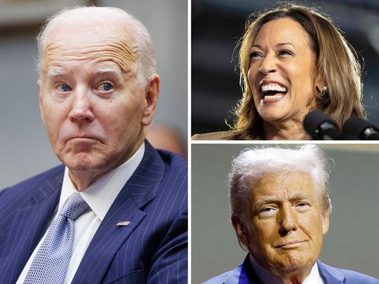 Joe Biden, Kamala Harris and Donald Trump