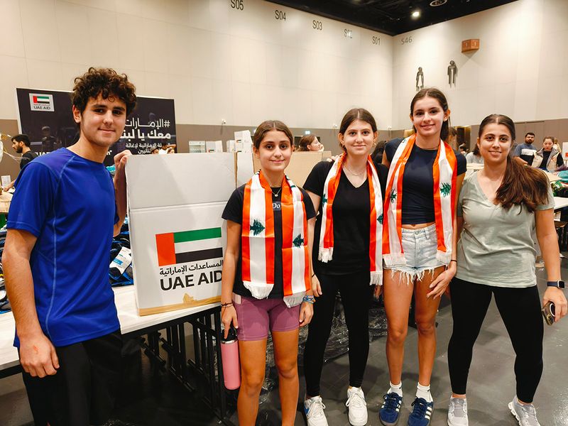 Lebanese children during the campaign on Saturday