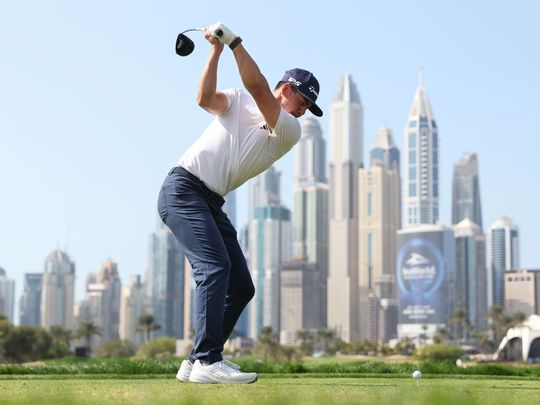 Michael Thorbjornsen in action at the 2024 Hero Dubai Desert Classic