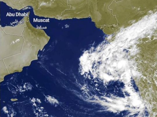 Weather maps indicate the presence of a low-pressure system south of the Arabian Sea 