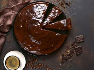 Chocolate cake with a coffee ganache twist