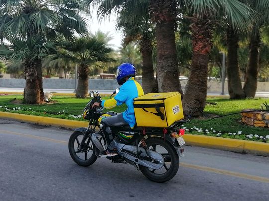 STOCK SAUDI DELIVERY RIDER