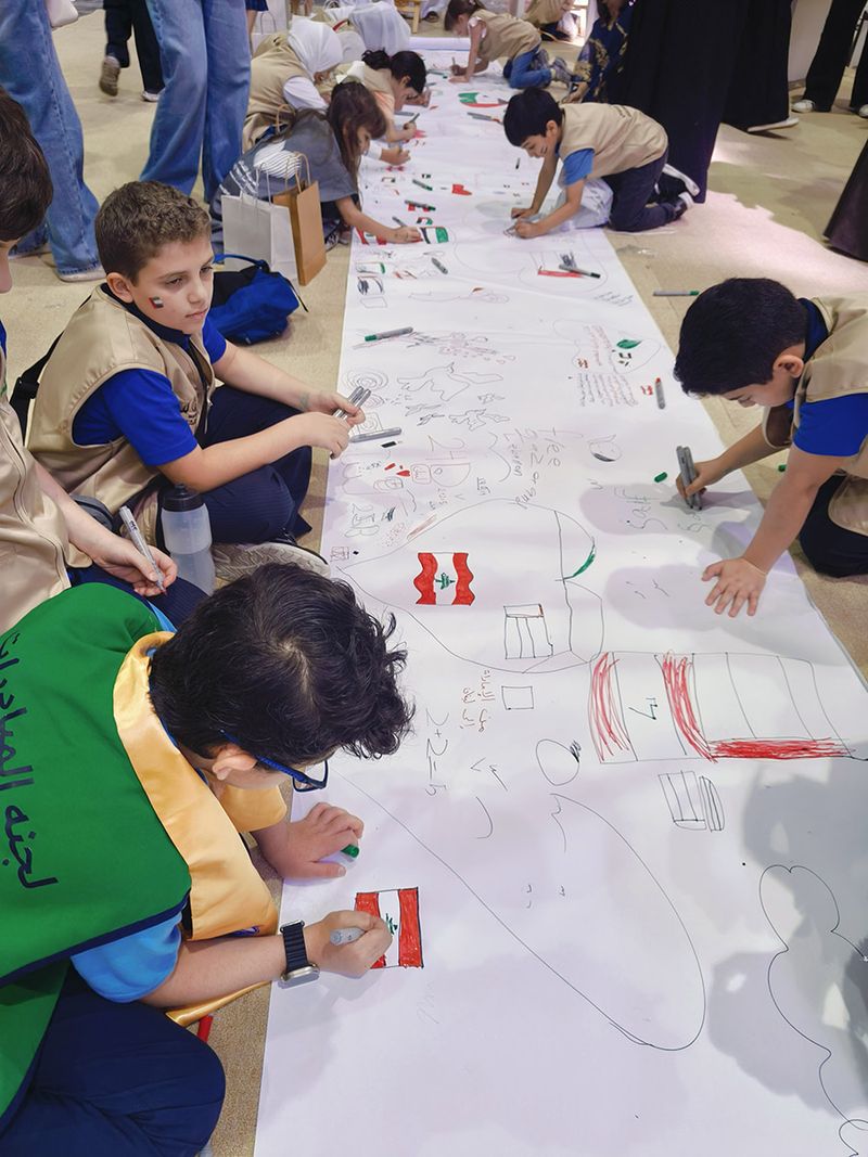 During the event, children in UAE wrote messages of hope and solidarity with their counterparts in Lebanon