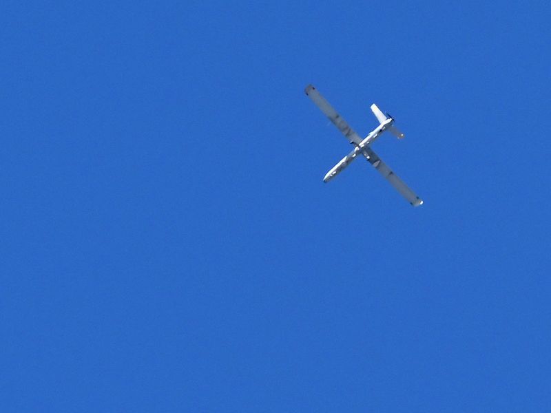 An Israeli drone hovers over the Lebanese capital Beirut 