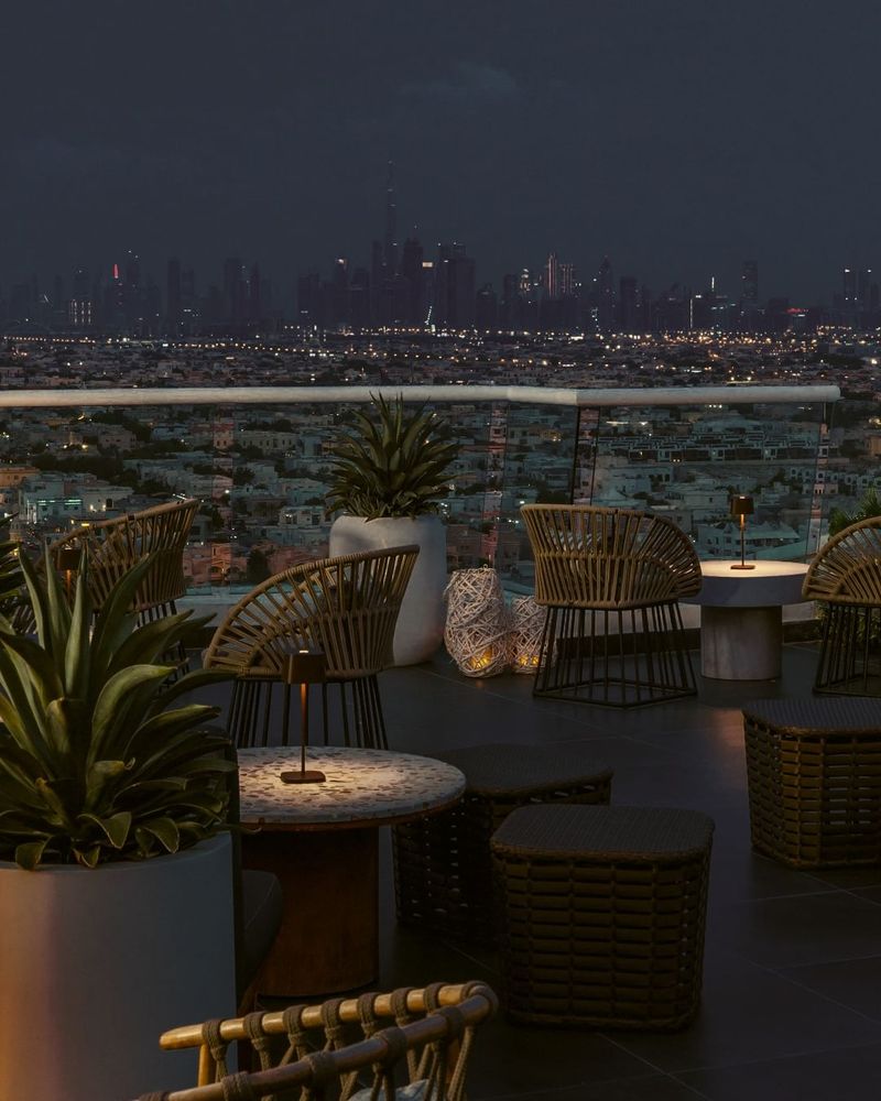 This rooftop bar on Floor 24 in Dubai boasts stunning views of the Burj Khalifa and Burj Al Arab.