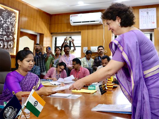 Congress General Secretary Priyanka Gandhi Vadra files her nomination papers