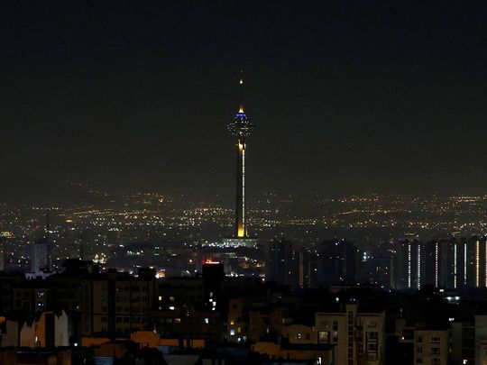 A general view of Tehran after several explosions were heard in Tehran on October 26, 2024.