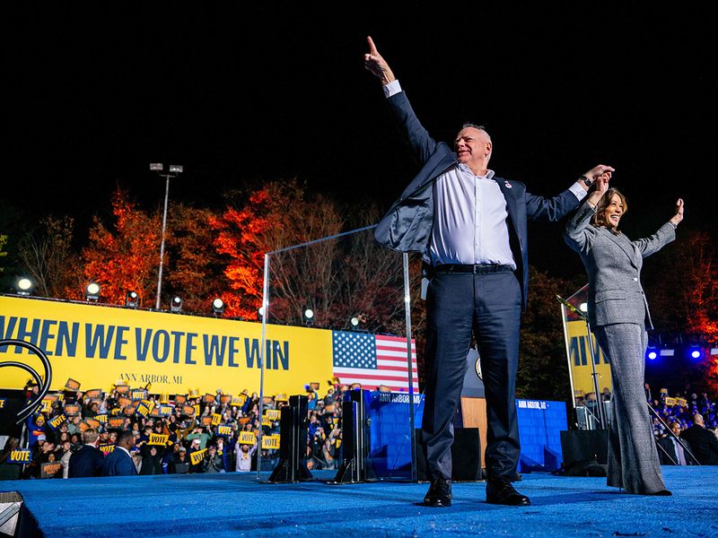 US Vice President Kamala Harris running mate Democratic vice presidential nominee, Minnesota Gov. Tim Walz