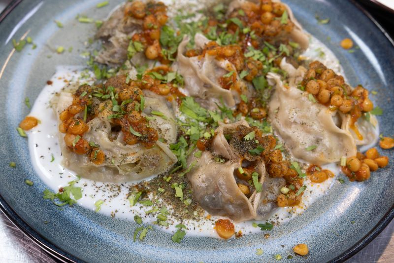 The Afghani mantu are savoury dumplings, traditionally filled with lamb or beef.