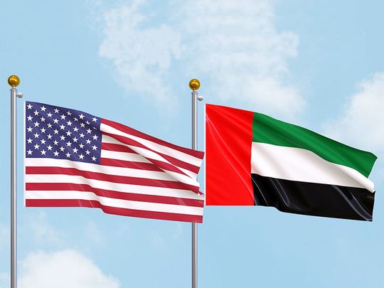 The UAE and US flags