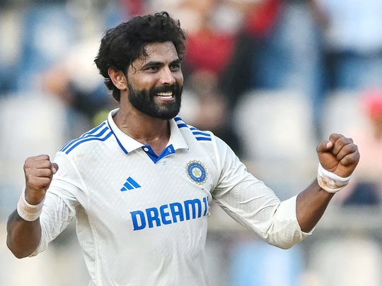 India's Ravindra Jadeja celebrates