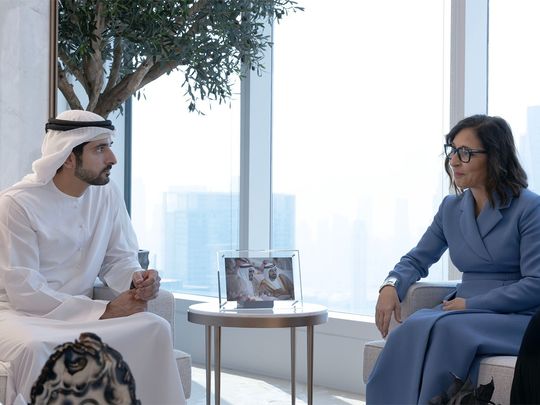 Sheikh Hamdan meets with Linda Yaccarino, CEO of X