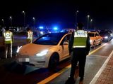 Still from police video showing a checkpoint. Fines for the release of vehicles impounded for illegal modifications can reach up to Dh10,000.