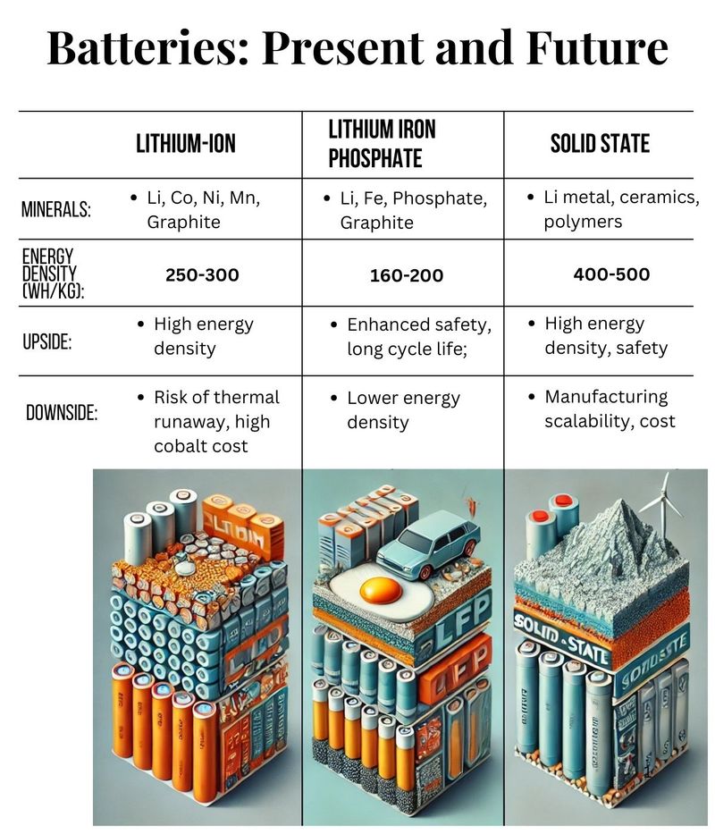 Batteries Lithium-ion vs LFP vs solid state