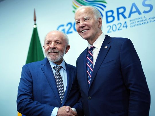 US President Joe Biden and Brazilian President Luiz Inacio Lula da Silva