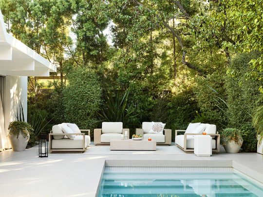 Thrill&Chill Outdoor Decor_Crate&Barrel_Mallorca chair + avalon coffee table_web