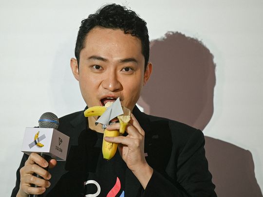 Chinese-born crypto founder Justin Sun banana