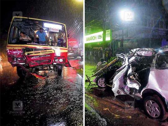 Five medical students killed in car-bus collision in Alappuzha, Kerala