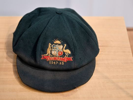 The cap worn by Australia's greatest cricket legend Don Bradman