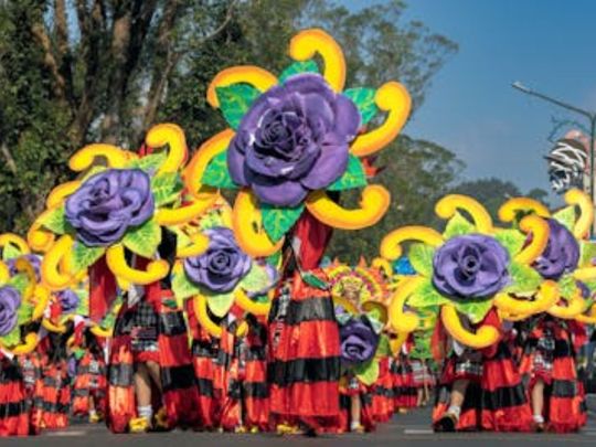 A costume parade in Baguio City, 4 hours north of the capital Manila.