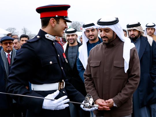 Sheikh Hamdan and Sheikh Maktoum witness Mohammed bin Rashid bin Mohammed bin Rashid's graduation from the Royal Military Academy Sandhurst