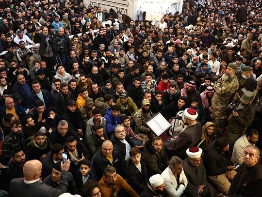 syrian prayers umayyad mosque