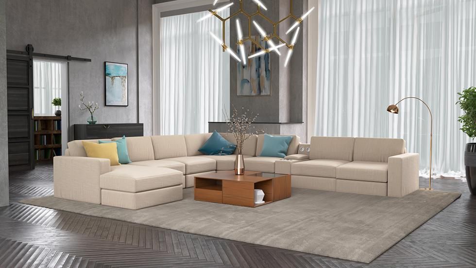 Fabric Modern Sectional Sofa, Eichholtz Endless